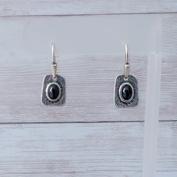 Lia Sophia Dolce Dangle Earrings - Black and Antiqued Silver Tones - Picture 3 of 6